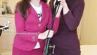 mom sings for her daughter.