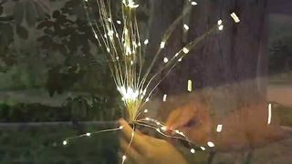 New Ground Plug Solar Fireworks Light LED Light String Copper Wire Outdoor Garden Decoration Star Lights Christmas Lights