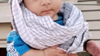 6 month old baby playing and crying