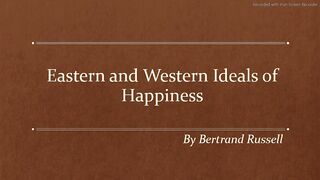 Eastern and Western Ideals of Happiness by Bertrand Russell Line to Line Explanation in Urdu/Hindi