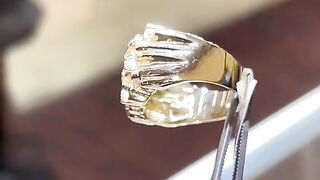 Solid Gold Men's Nugget Ring by Ijaz Jewelers