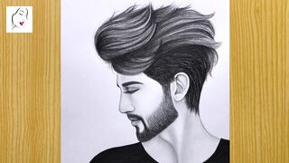 How to draw a boy with beautiful hair, Boy drawing, step by step drawing