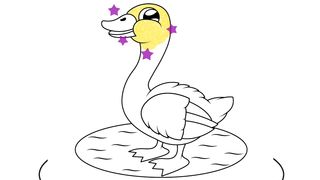 coloring duck along with kids song five little duck