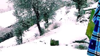 Snow fall in swat pakistan beautiful view