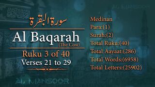 Surah Al Baqarah _ Ruku 3 _ verse 21 to 29