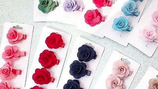5Pcs/Set Solid Color Sweet Camellia Hair Clips For Kids Girls