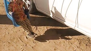 Baby enjoy playing jhola