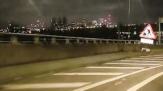 Night view of Dubai roads