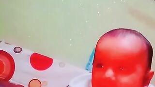 Cute baby playing