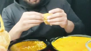 Eating Breakfast/Nashta, Chaanay, Chicken Haleem with Puri, Pathooray and Naan | MUKBANG (ASMR)