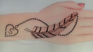 Valentines special feather tattoo mehndi design 2023