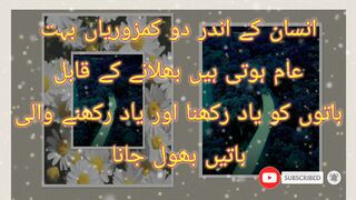 انسان کے اندر دو کمزوریاں بہت عام ہوتی ہیں