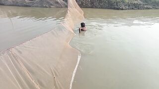 Fish ???? catching working man