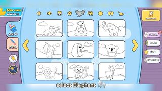E for elephant, Coloring video for toddlers, kids learn with fun