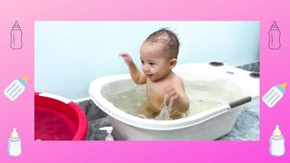 Cute Baby and  Monkey