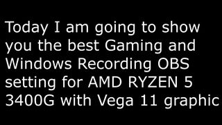 Best OBS Setting For Gaming/Windows Recording For AMD RYZEN 5 3400G!???? | 75.00hz