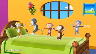 Five Little Monkeys Jumping on the bed - 3D Animation