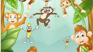 Monkey - Banana - Baby Monkey / animal song/nursery song /kids song