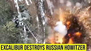 Ukrainian Excalibur destroys Russian howitzers in Kherson