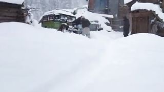 Snow Fall with Safari Toyota Wheels Jeep in Hunza Gilgit
