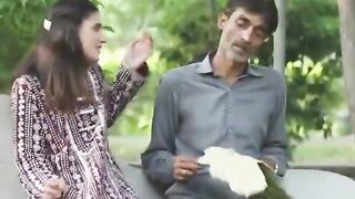 girl tuching prank in ankle
