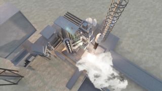 Rocket lift off into Space Orbit