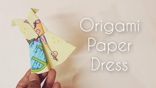 Super Easy Paper Dress #origamidress #papercrafts #diycraftideas