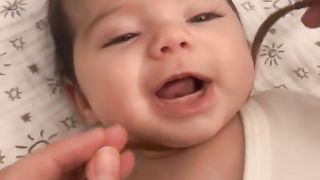 cute baby playing