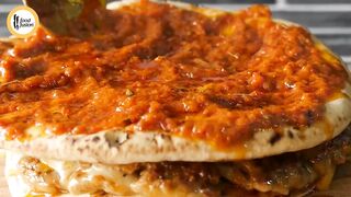 Giant Cheese Kabab Naan Sandwich Recipe