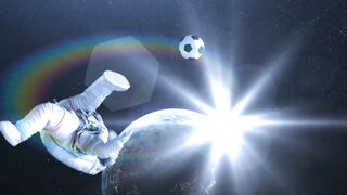 Astronaut Playing Football