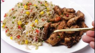 Butter Garlic Chicken With Corn Fried Rice
