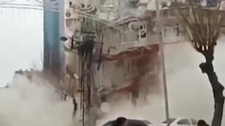 Building collapsed by Earthquake in Turkey..