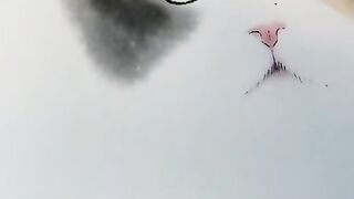 cat water colour painting