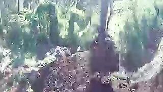 Burning mega Reservior dam with Excavtor