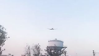 Airplane stop by a man