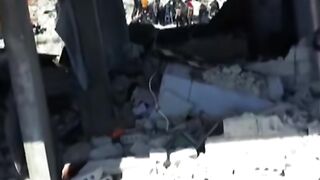 Drone footage shows the impact of the Turkey-Syria earth quakes on the Syrian town of #Jindires