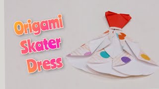 Cute Origami Paper Dress/#origami skater #dress #supereasy #origami #papercrafts