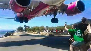 Plane Nearly Hits People