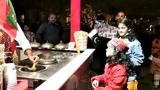 Eshaal had fun with Turkish icecream