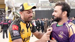 Abdul Wahab and Iftikhar Ahmed enjoying the 6 Sixes in a Over