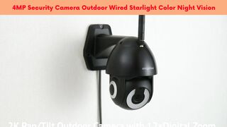 4MP Security Camera Outdoor Wired Starlight Color Night Vision