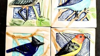 Hand Made Bluebird Tile