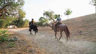 Enjoying the horse ride