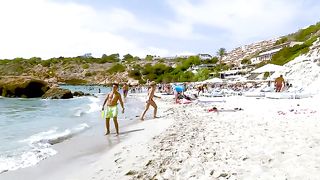 IBIZA Spain Cala Tarida Beach Walk Hot summer in Spain