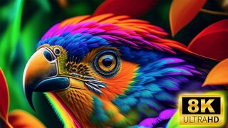 Rainforest Birds in 4K - Colorful Breathtaking Birds with Calming Music - 4K Video ULTRA HD