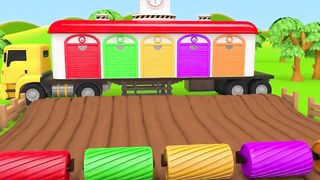 01.Harvesting Fruits and Vegetables with Tractors Learn Colors for Kids Children - ZORIP