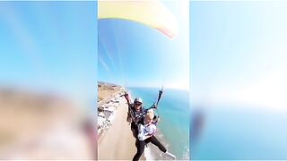 She Juggles Football on  Parachute ????????????