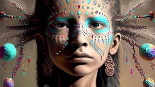 Colorful Psychedelic Female Face