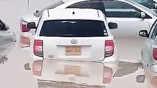 Cars in water