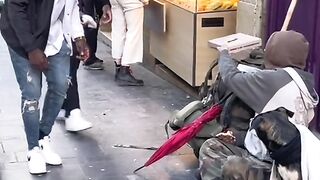 This guy helping poor people.